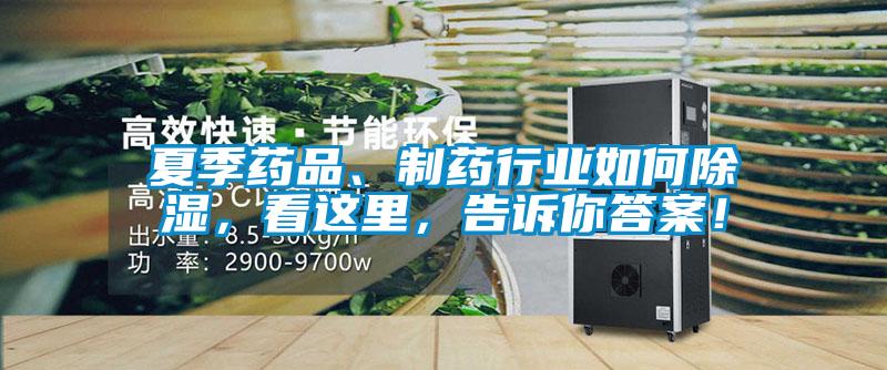 夏季藥品、制藥行業(yè)如何除濕，看這里，告訴你答案！