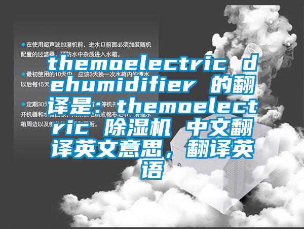 themoelectric dehumidifier 的翻譯是：themoelectric 除濕機 中文翻譯英文意思，翻譯英語