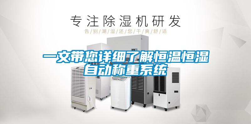 一文帶您詳細(xì)了解恒溫恒濕自動稱重系統(tǒng)
