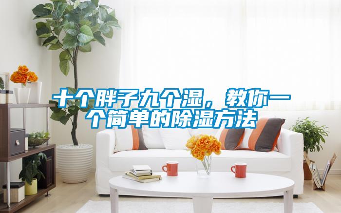 十個胖子九個濕，教你一個簡單的除濕方法