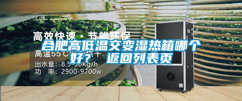合肥高低溫交變濕熱箱哪個好？ 返回列表頁