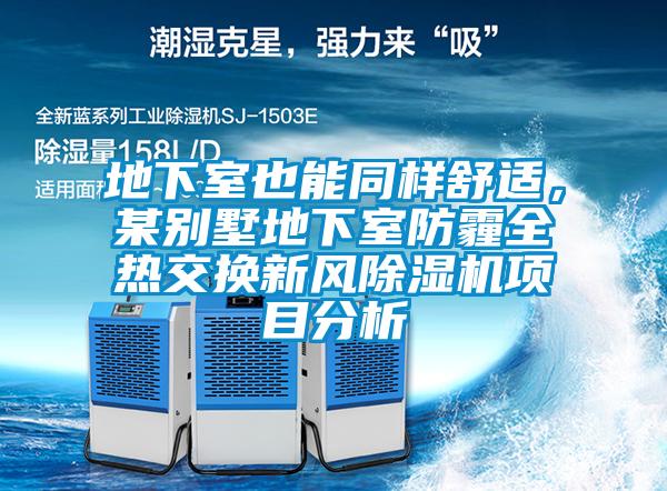 地下室也能同樣舒適，某別墅地下室防霾全熱交換新風除濕機項目分析