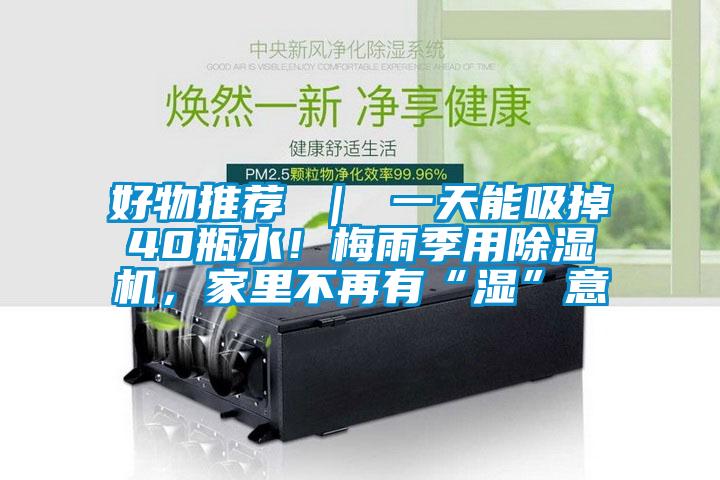 好物推薦 ｜ 一天能吸掉40瓶水！梅雨季用除濕機，家里不再有“濕”意