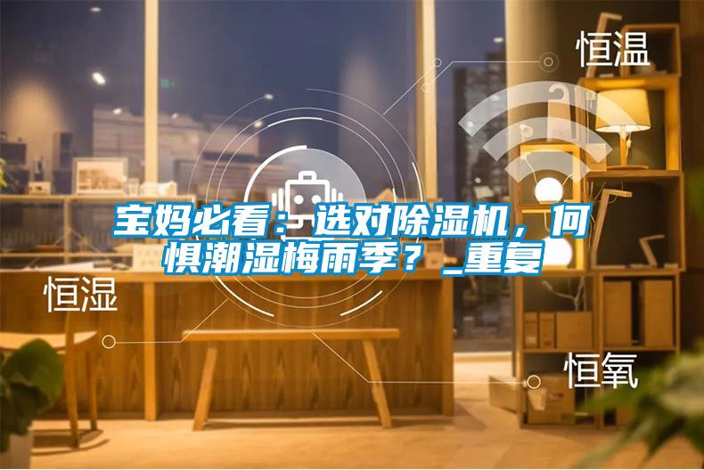 寶媽必看：選對除濕機，何懼潮濕梅雨季？_重復