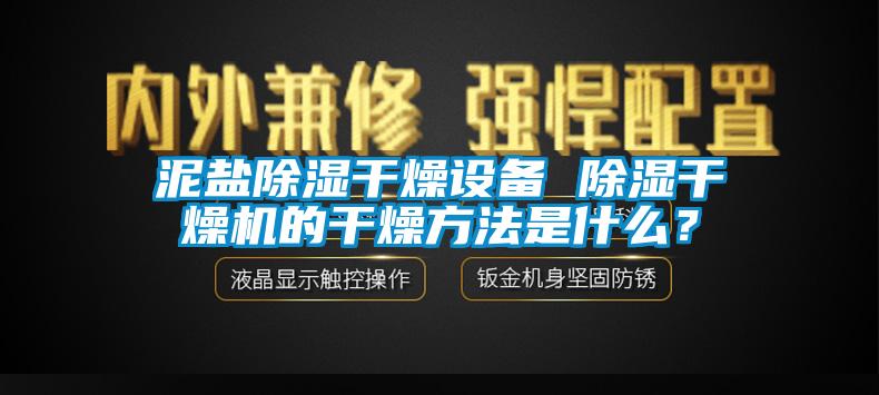 泥鹽除濕干燥設(shè)備 除濕干燥機(jī)的干燥方法是什么？