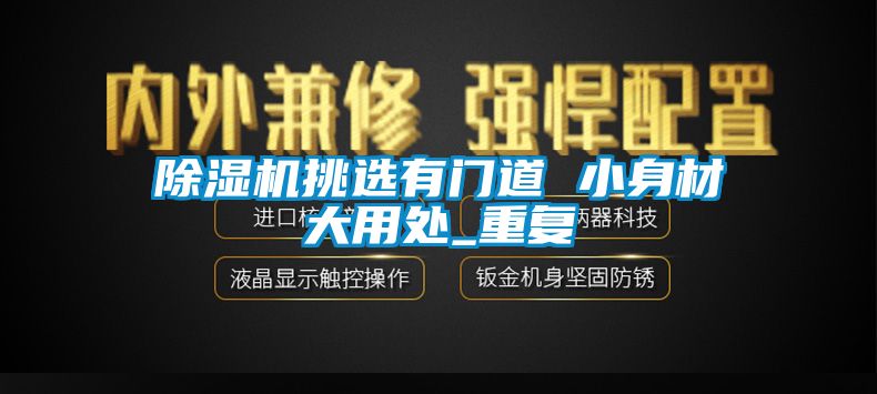 除濕機挑選有門道 小身材大用處_重復(fù)